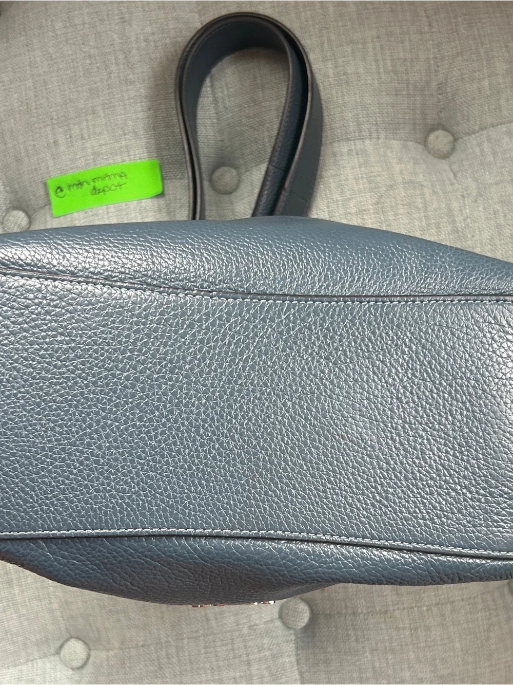 Coach Val Duffle C2818 Denim Blue Pebbled Leather Shoulder Bag